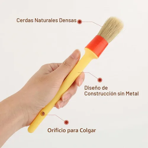 Vista 4 de Lineco, Cepillo de pegamento de 1/2 pulgada, sin metal, cerdas naturales
