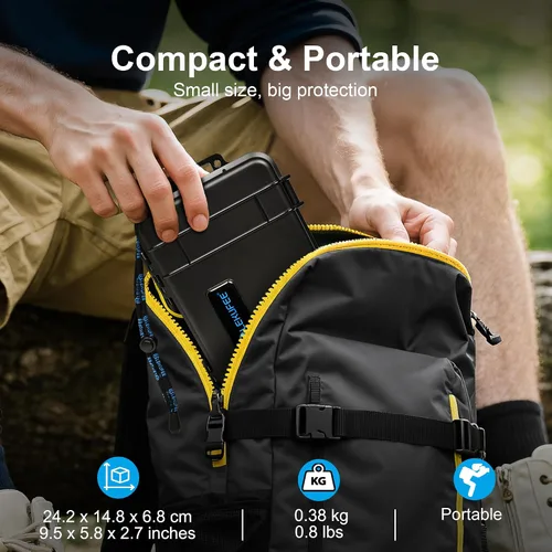 Vista 4 de Lekufee Estuche rígido impermeable de viaje para DJI Osmo 360, batería y otros accesorios (solo funda y bolsa)