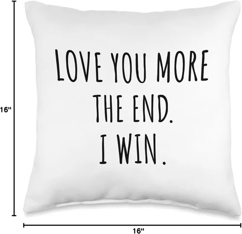 Vista 4 de Lovely Gift for Sleeping Relationship Partnership Love You More. The End. I Win. Almohada de relación, 16.0 x 16.0 in, multicolor