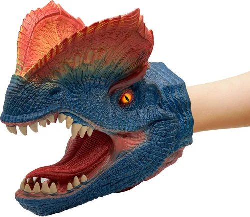 Vista 19 de Gemini&Genius Juguetes de dinosaurio Tyrannosaurus Rex marionetas de mano grandes de goma suave T-Rex cabeza de mano marioneta de mano juguetes