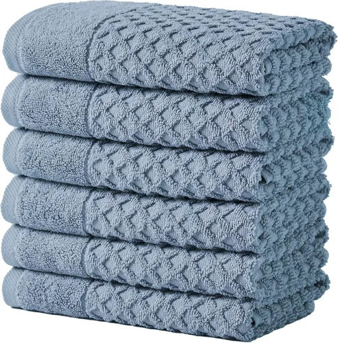 Vista 19 de Great Bay Home - Toallas de mano 100% algodón blanco, 6 toallas de baño suaves para manos, altamente absorbentes y de secado rápido, colección 01