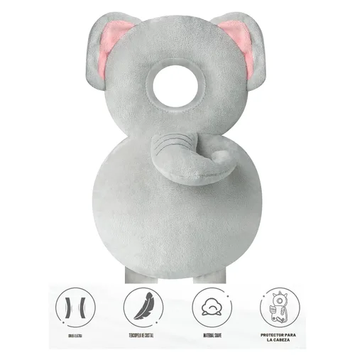 Vista 7 de PandaEar Baby Head Protection Backpack, Toddler Walking Head Protector Gris