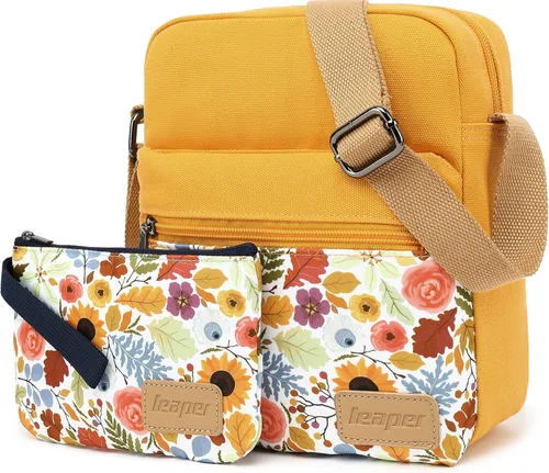 Vista 2 de Leaper - Juego de estuche y cartera bandolera de lona para niñas y mujeres