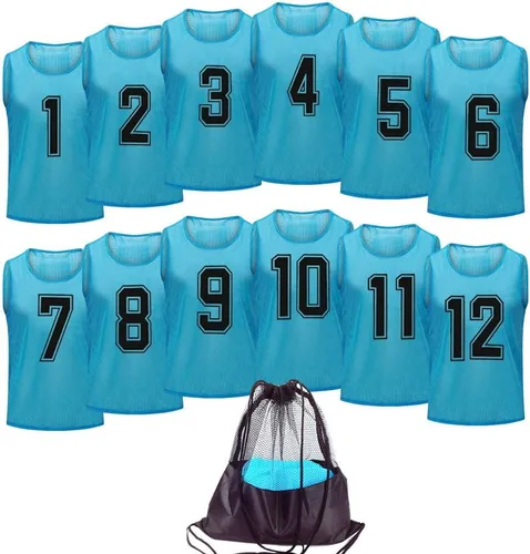 Vista 12 de Camiseta de baloncesto,Pinnies Adulto,Chalecos Scrimmage para niños Equipo de entrenamiento de fútbol Lightweigth Soccer Activity Pennies Training