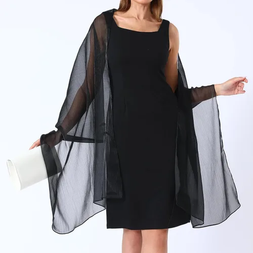 Vista 4 de Savgkoyt Chales y envolturas para vestidos de noche para mujer, chales brillantes para invitados de boda, chal ligero para dama de honor, bufandas