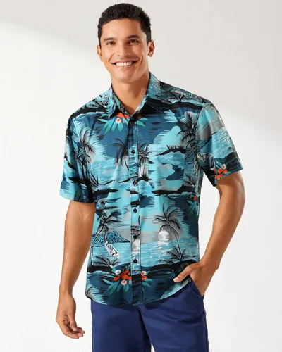 Vista 3 de Camisas hawaianas de manga corta para hombre, camisas tropicales casuales de verano, con botones, floral, para vacaciones, playa, Aloha Hawaii