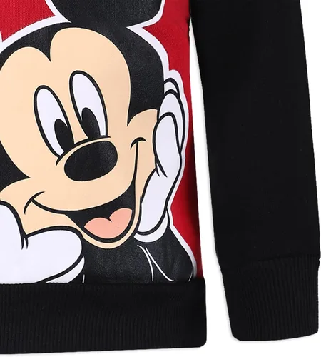 Vista 6 de Disney Boy's Mickey Mouse Half Zip Pullover Fashion Hoodie, BlackRedBlue