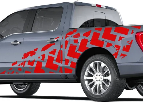 Vista 6 de Calcomanías de vinilo con gráficos para cama de neumáticos compatibles con Ford F150 (negro)