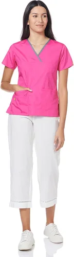 Vista 6 de WonderWink Charlie Uniformes médicos de 5 bolsillos, con cuello en Y para mujer