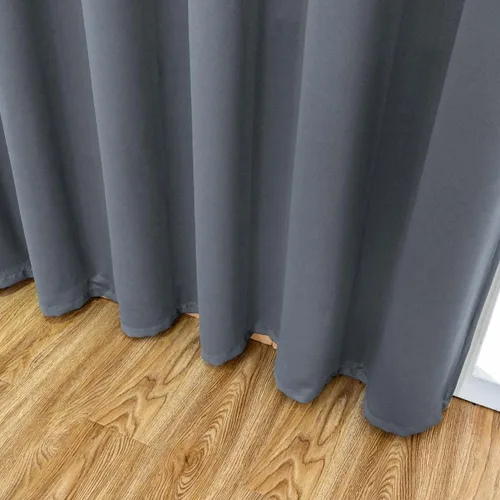 Vista 6 de LA PALMA Cortinas de puerta corredera extra anchas – Cortinas opacas para puertas corredizas de vidrio para patio, aislamiento térmico para Gris