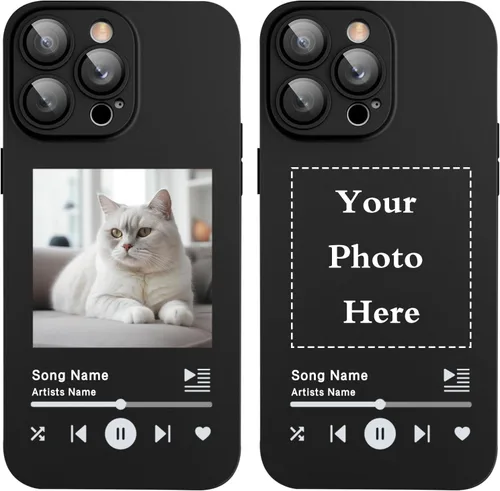 Vista 3 de Funda de teléfono con placa de música personalizada para iPhone 16, 15, 14, 13, 12, 11 Pro Max Mini Plus Xr, diseña tu propia funda personalizada