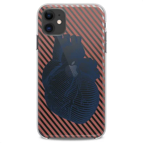 Vista 3 de Funda de TPU compatible con Apple iPhone 12 Mini 2020 Release 5.4 pulgadas, contraportada anatomía diseño de corazón, lindo estampado de órgano