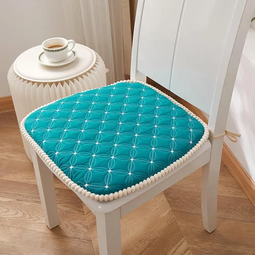 Vista 14 de Cojín para silla con lazos para sillas de comedor, almohadillas de espuma viscoelástica texturizadas suaves y cómodas para sillas de cocina con Azul