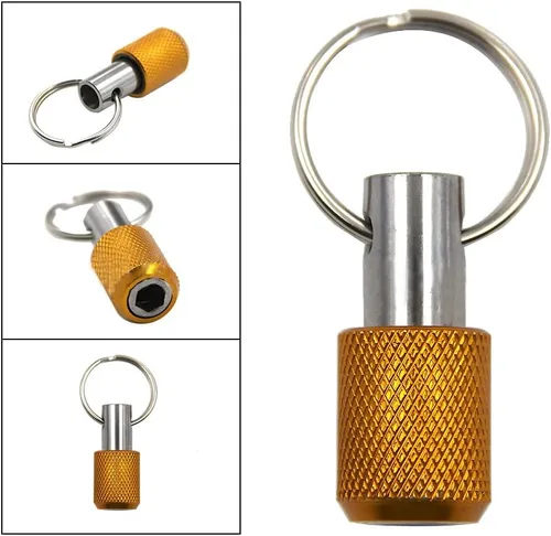 Vista 3 de Soporte para broca de aleación de aluminio, barra de extensión de llavero de aleación de aluminio, vástago hexagonal de 1/4 pulgadas, adaptador