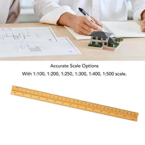Vista 5 de Concave Scale Ruler, Aluminum Construction (Gold)