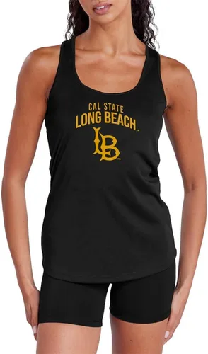 Vista 299 de Camiseta deportiva sin mangas oficial de NCAA Collegiate para mujer, con espalda cruzada, colección con logotipo primario