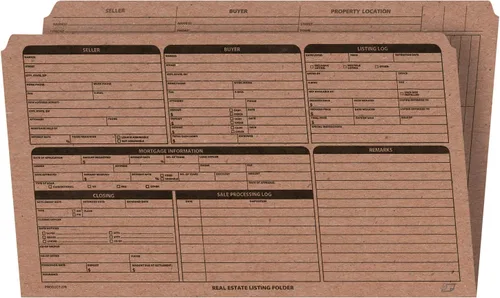 Vista 12 de NextDayLabels - Carpeta de listado de bienes raíces - Lista de panel derecho, preimpresa en cartulina duradera con lista de verificación de cierre