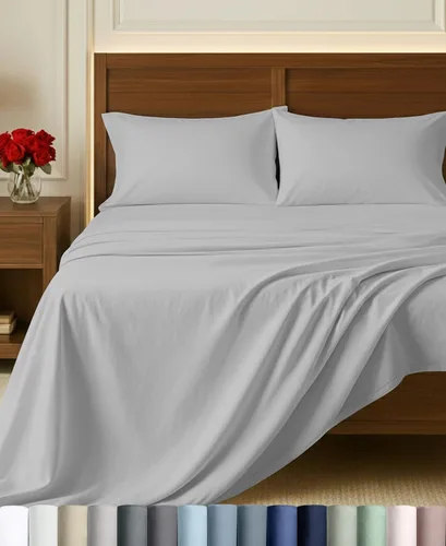 Vista 46 de California Design Den Sábanas de Algodón Egipcio 100%, Juego de Sábanas de Lujo Auténtico Certificado Tamaño Full con Bolsillo Profundo, Satén Suave