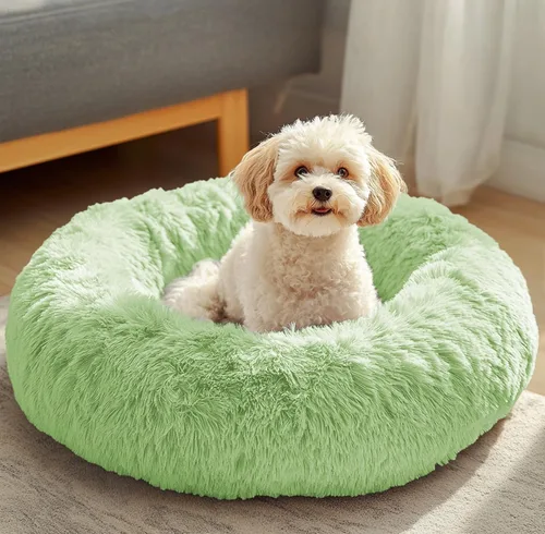 Vista 33 de JOLLYVOGUE - Cama para perros y gatos, cama relajante y antiestrés para mascotas y perros pequeños, cojín esponjoso en forma de dona para mascotas