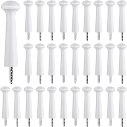 Vista 10 de 10 piezas de clavijas de madera para coctelera con tornillos de 3.62 pulgadas de largo, estantes de madera sin acabar para colgar ropa, sombreros