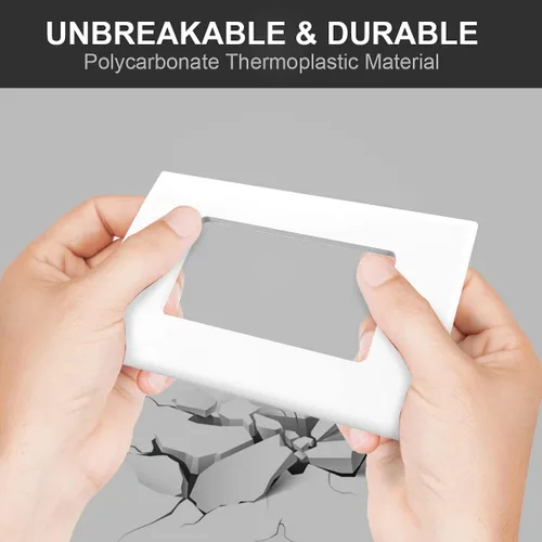 Vista 2 de Placa decorativa de pared de 1 banda, cubierta de enchufe de receptáculo, para interruptores de luz, atenuadores, GFCI, receptáculo, salida USB
