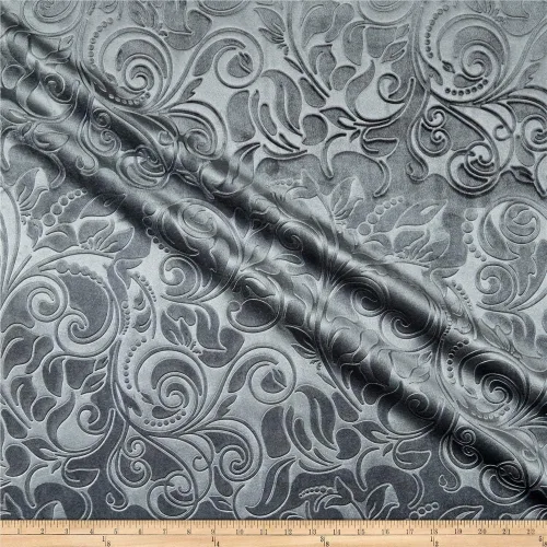 Vista 2 de Tela de terciopelo de damasco brocado negro cortado por The Yard, material en relieve ideal para tapicería para entrenadores y sillas, cortinas