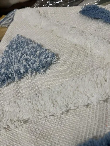 Vista 4 de Funda de almohada geométrica con borlas, funda de almohada copetuda, funda de cojín lumbar bohemia para sofá, sala de estar y cama, color blanco, 12