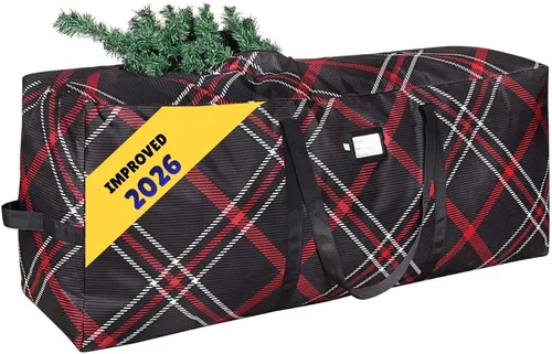 Vista 11 de Bolsa de almacenamiento para árbol de Navidad que se adapta hasta a 2 m Árbol navideño desmontado de 50 x 15 x 20 pulgadas, contenedor, caja