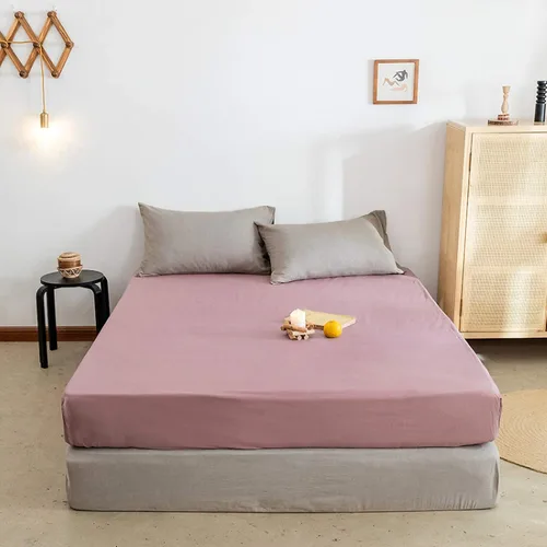 Vista 9 de FCLDESHOP Sábana bajera ajustable de algodón suave de color liso, protector de colchón antideslizante para habitación de huéspedes de hotel