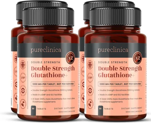 Vista 10 de pureclinica Glutatión 1000mg – 120 tabletas (2 x 60) Alta resistencia con 500 mg de glutatión, 300 mg de ALA, 200 mg de vitamina C Apoyo