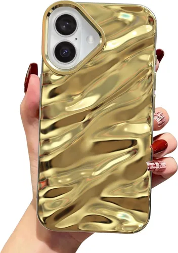 Vista 29 de QLTYPRI Funda compatible con iPhone 11, bonita funda con patrón de ondas de agua para niñas y mujeres, delgada, satinada, brillante, suave, de Beige