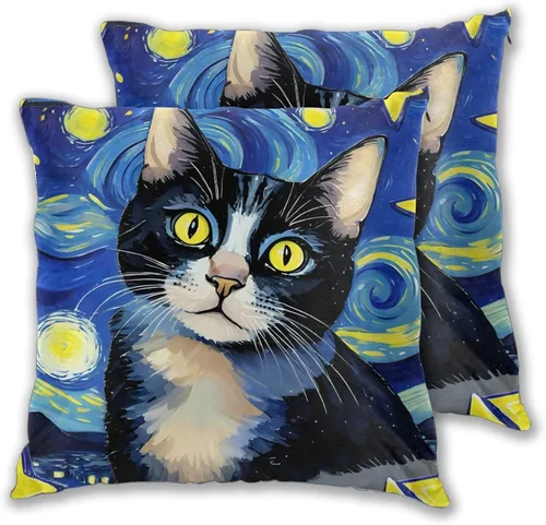 Vista 10 de Juego de 2 fundas de almohada para sofá, oficina, dormitorio, decoración del hogar, 16 x 16 pulgadas