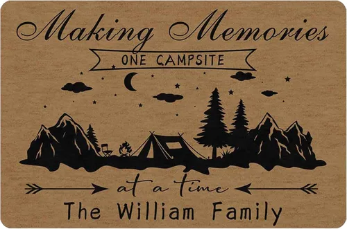 Vista 12 de Magimagine Alfombra personalizada para puerta de cámper, alfombra de puerta de RV de camping personalizada con texto, alfombra de cámper
