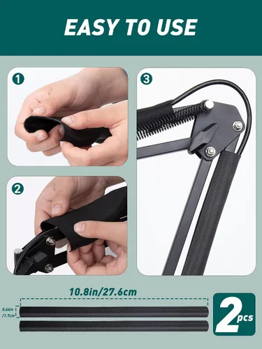 Vista 4 de SUNMON Funda de cable de micrófono para brazo de soporte de micrófono, protector de cable de envoltura automática para organización de cables