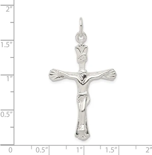 Vista 2 de Colgante de plata de ley 925 con diseño de crucifijo de Inri.