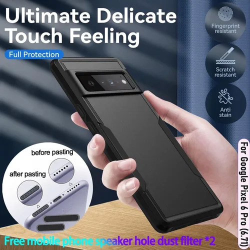 Vista 4 de Funda híbrida de doble capa para Pixel 6 Pro de 6.7 pulgadas, resistente a los golpes, resistente a los golpes, con 1 soporte magnético