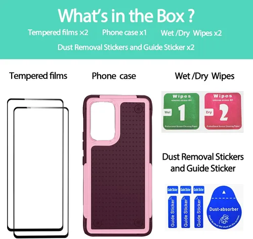 Vista 326 de Jeylly Compatible con Samsung Galaxy A22 5G Funda, Funda Samsung A22 5G con 2pcs protectores de pantalla de vidrio templado