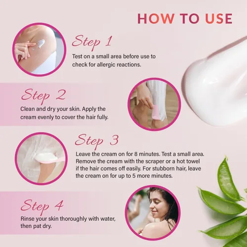Vista 2 de Crema Depilatoria para Mujeres: Crema Depilatoria para Áreas Íntimas y Área Púbica con Aloe Vera y Vitamina E - Depilación para Cuerpo Piernas