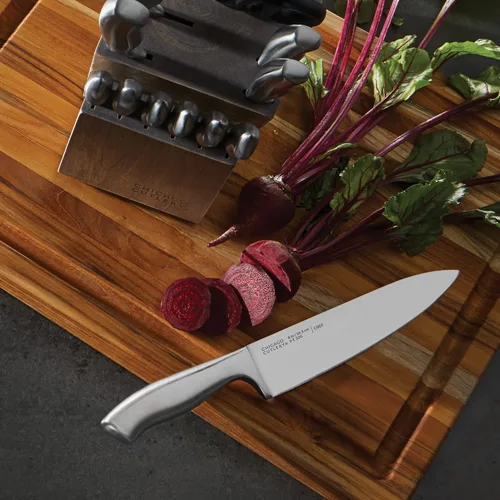 Vista 6 de Chicago Cutlery Insignia - Juego de cuchillos de cocina (13 piezas) con bloque de madera, asas contorneadas y tijeras de acero inoxidable afilado