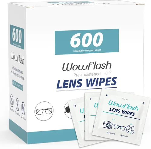 Vista 9 de 200 unidades de toallitas para lentes de gafas, toallitas limpiadoras de lentes de gafas prehumedecidas envueltas individualmente libres de rayones