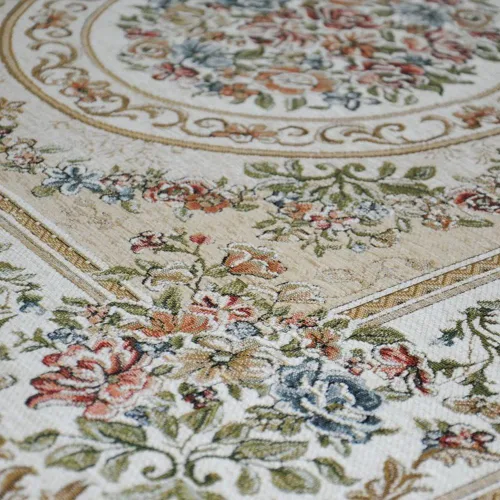 Vista 4 de UKELER Tapete antideslizante para puerta, alfombras de acento modernas para entrada, estilo romántico campestre americano, alfombras de algodón