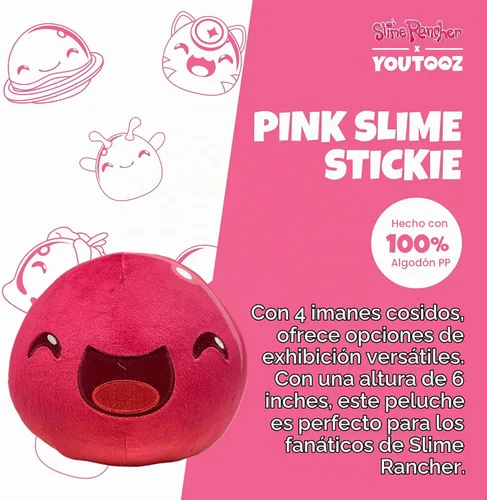 Vista 2 de Youtooz Adhesivo de peluche de slime rosa, 6 pulgadas, suave, magnético, ranchero