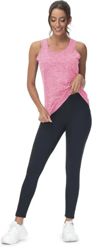 Vista 5 de TACVASEN Camiseta sin mangas para mujer, ligera, atlética, para yoga, cuello redondo, para ejercicio, fitness, para entrenamiento