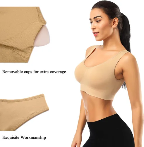 Vista 4 de BESTENA Sports Bras for Women, Seamless Comfortable Yoga Bra with Removable Pads