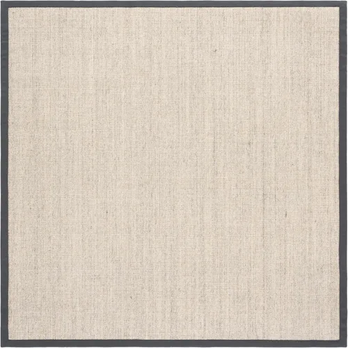 Vista 104 de Alfombra de sisal Safavieh, de color maíz y negro, tejida a mano, de la colección de fibras naturales; 5 x 8 pulgadas, NF441A, Tela, Gris / Gris