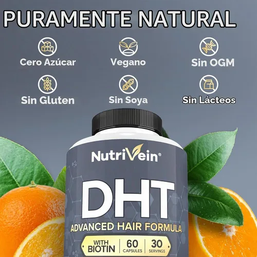 Vista 8 de Nutrivein Cápsulas de colágeno múltiple premium y paquete bloqueador DHT: cápsulas de péptidos de colágeno múltiple de alta absorción y bloqueador