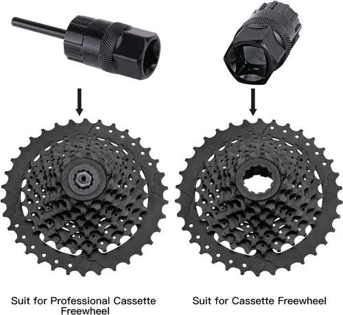 Vista 5 de QKURT Juego de herramientas de bloqueo de casete, herramienta de extracción de casete 2pcs herramienta de mantenimiento Freewheel