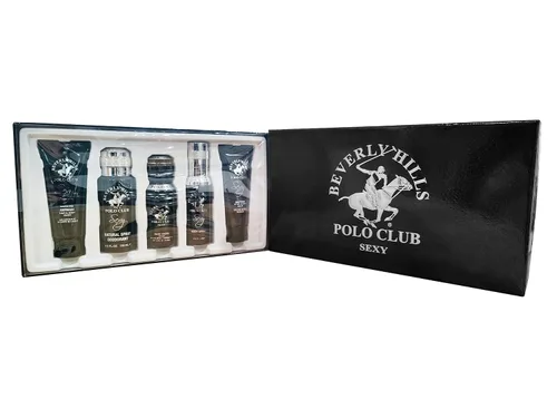 Vista 5 de Beverly Hills Polo Club BHPC - Juego de regalo sexy de 5 piezas para hombre, colonia refrescante con aroma a limón, spray corporal, después