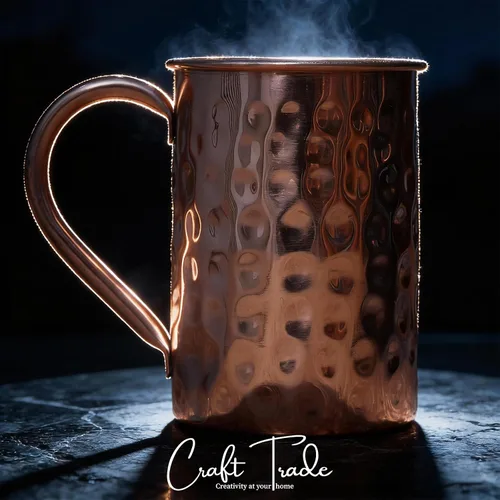 Vista 7 de Craft Trade Moscow Mule - Juego de 4 tazas de cobre puro de 16 onzas para Tazas de cobre de barril