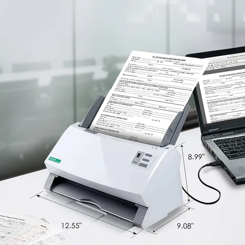 Vista 7 de Plustek Escáner de documentos dúplex PS3140U, Citrix Ready & Twain Support para PC y Mac, escanea y guarda documentos por lotes